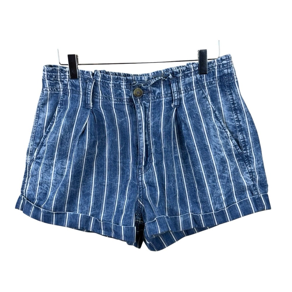 American Eagle‎ chambray striped shorts womens size 8